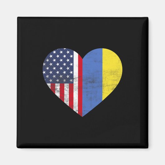 Doppelte Staatsbürgerschaft USA Ukraine Herz Ameri Magnet (Vorne)