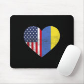 Doppelte Staatsbürgerschaft USA Ukraine Herz Ameri Mousepad (Mit Mouse)