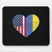 Doppelte Staatsbürgerschaft USA Ukraine Herz Ameri Mousepad (Vorne)