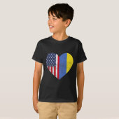 Doppelte Staatsbürgerschaft USA Ukraine Herz Ameri T-Shirt (Vorne ganz)