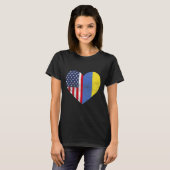 Doppelte Staatsbürgerschaft USA Ukraine Herz Ameri T-Shirt (Vorne ganz)