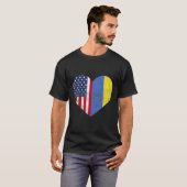Doppelte Staatsbürgerschaft USA Ukraine Herz Ameri T-Shirt (Vorne ganz)