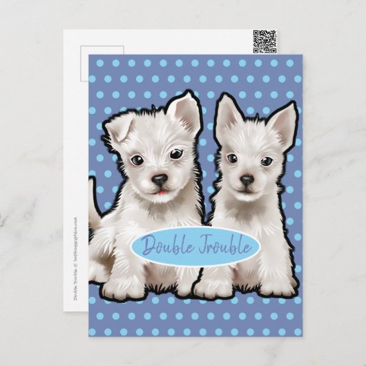 Doppelte Trouble-twoppe-Jungtiere Postkarte (Vorne/Hinten)
