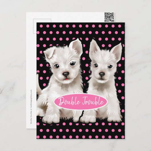 Doppelte Trouble-twoppe-Jungtiere Postkarte (Vorne/Hinten)
