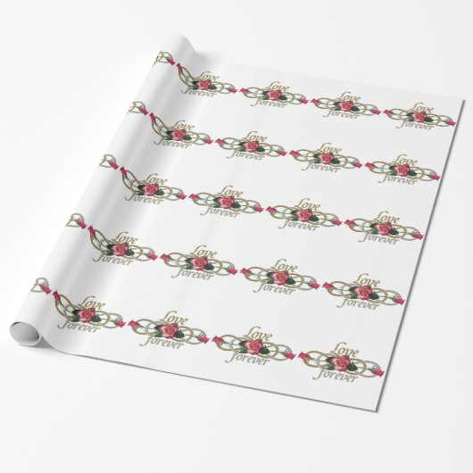 Doppelte Unendlichkeit - Rose Liebe für immer Geschenkpapier (Ungerollt)