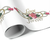 Doppelte Unendlichkeit - Rose Liebe für immer Geschenkpapier (Rolleneckpunkt)