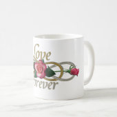 Doppelte Unendlichkeit - Rose Liebe für immer Kaffeetasse (VorderseiteRechts)