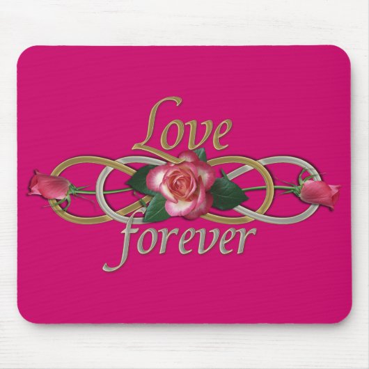 Doppelte Unendlichkeit - Rose Liebe für immer Mousepad (Vorne)
