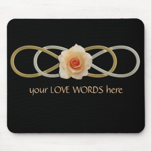 Doppelte Unendlichkeit Silver Gold Rose Mousepad