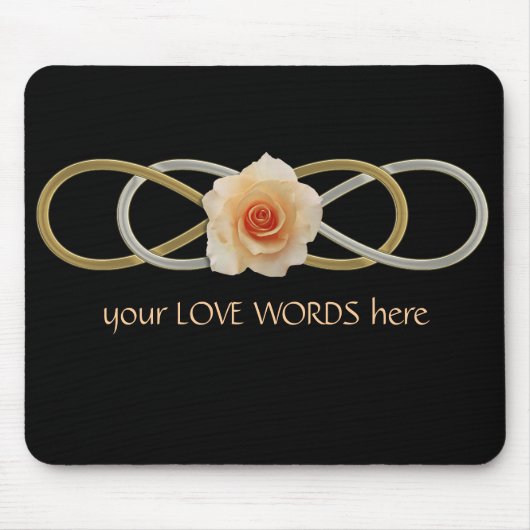 Doppelte Unendlichkeit Silver Gold Rose Mousepad (Vorne)