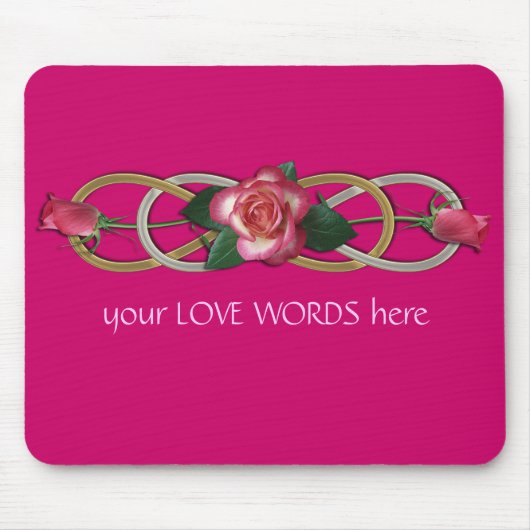 Doppelte Unendlichkeit Silver Gold Rose Mousepad (Vorne)