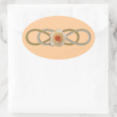 Doppelte Unendlichkeit Silver Gold Rose Ovaler Aufkleber (Tasche)
