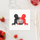 Doppelte ungerade Ziege Chinesisches Jahr Zodiac P Serviette (Beispiel)