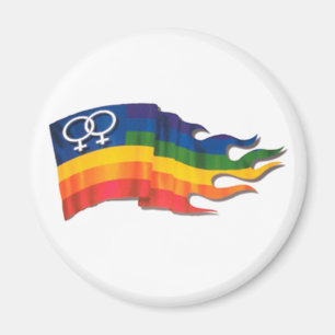 Doppelte weibliche Stolz-Flagge Magnet