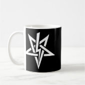 Doppelte weiße Tasse Anton Szandor LaVey Sigil (Links)