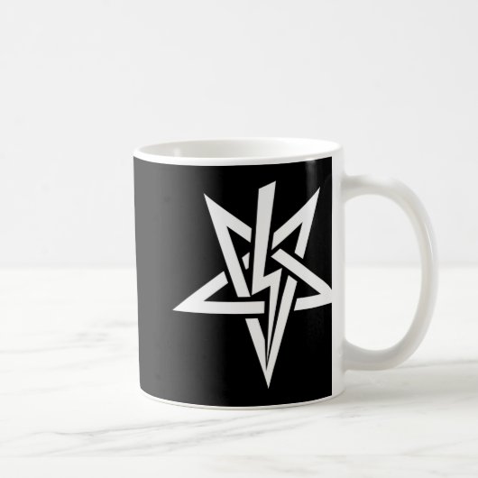 Doppelte weiße Tasse Anton Szandor LaVey Sigil (Rechts)