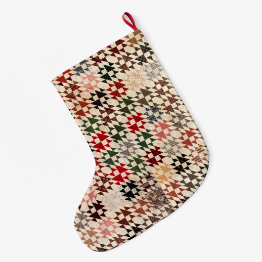 Doppelte X Quilt Großer Weihnachtsstrumpf (Rückseite (Hängend))