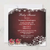 DoppelTeddybär-WeihnachtsBabyparty Einladung (Rückseite)