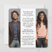 Doppelter Abschluss 2 Absolventen und 4 Fotos Ankündigung (Rückseite)