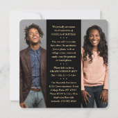 Doppelter Abschluss 2 Grade & 4 Fotos Schwarz & Go Ankündigung (Rückseite)