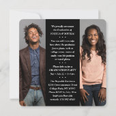 Doppelter Abschluss 2 Grade & 4 Fotos Schwarz & We Ankündigung (Rückseite)