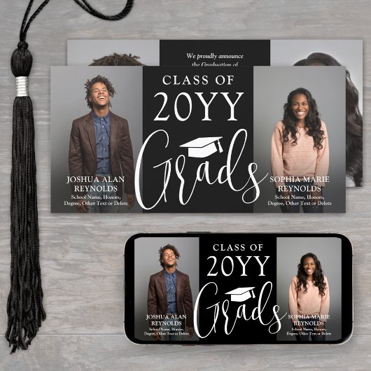 Doppelter Abschluss 2 Schwarz-weißes gemeinsames F Ankündigung