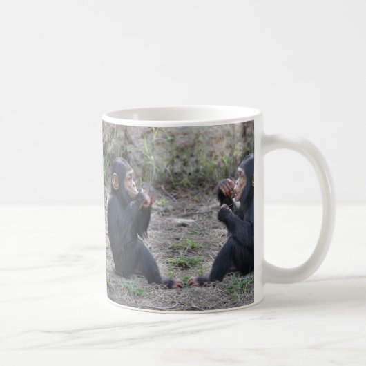 Doppelter Baby-Schimpanse-Trinkbecher Kaffeetasse (Rechts)