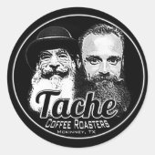 Doppelter Bart Runder Aufkleber (Vorderseite)