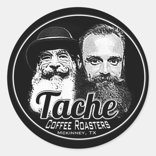 Doppelter Bart Runder Aufkleber (Vorderseite)