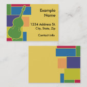 Doppelter Baß Colorblocks Visitenkarte (Vorne/Hinten)