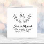 Doppelter Blumenstrauß, Blume Monogramm 2 Anschrif Permastempel