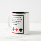 doppelter Brückenwitz Zweifarbige Tasse (Vorderseite Links)