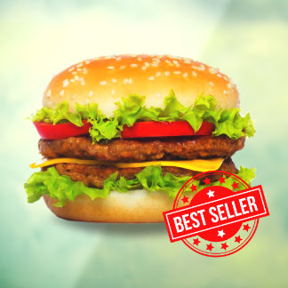 Doppelter Cheeseburger Bestseller Burger Werbung Fensteraufkleber
