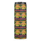 Doppelter Deluxe-Hamburger mit Käse-Muster Thermosbecher (Rückseite)