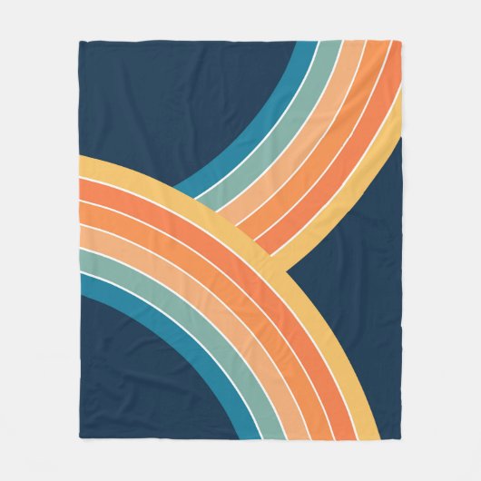 Doppelter farbenfroher Retro-Regenbogenstil Fleecedecke (Vorderseite)