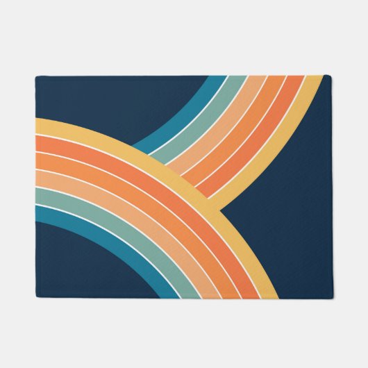 Doppelter farbenfroher Retro-Regenbogenstil Fußmatte (Vorderseite)