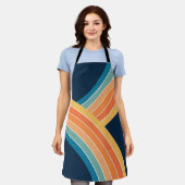 Doppelter farbenfroher Retro-Regenbogenstil Schürze (Getragen)