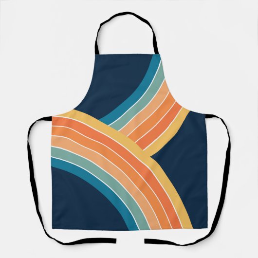 Doppelter farbenfroher Retro-Regenbogenstil Schürze (Vorderseite)