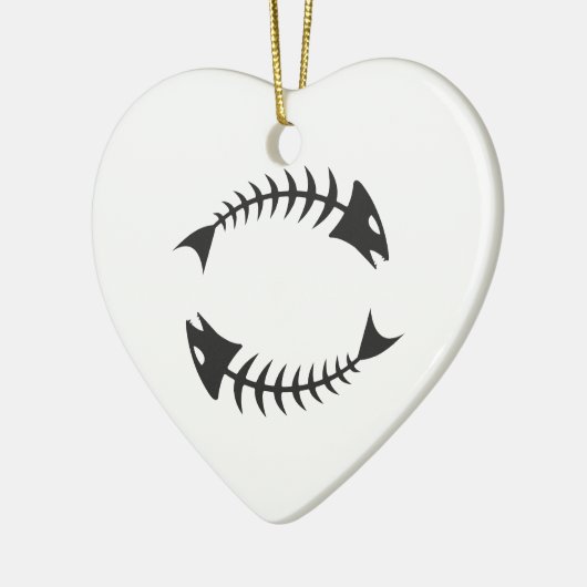 Doppelter Fishbone Fischgräte Keramik Ornament (Links)