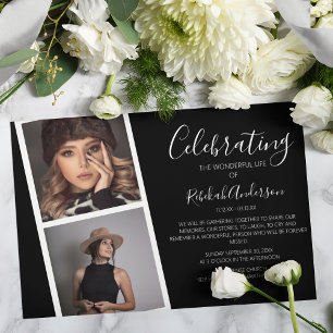 Doppelter Foto Strip Einladung zur Beerdigung