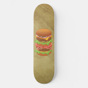 Doppelter Hamburger mit Käse und Speck Skateboard