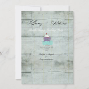 Doppelter Happy Birthday Kuchen Kirsche Einladung