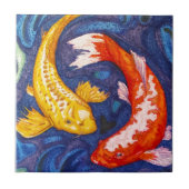 Doppelter Koi Fisch-Entwurf Fliese (Vorderseite)
