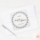 Doppelter Kreis der Lilie Quadratischer Aufkleber (Umschlag)