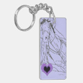 Doppelter Lila Herzfehler Schlüsselanhänger (Vorderseite links)