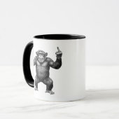 Doppelter Mittelfinger Schimpanse Tasse (Vorderseite Links)