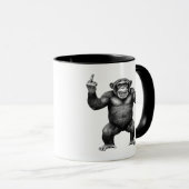 Doppelter Mittelfinger Schimpanse Tasse (VorderseiteRechts)