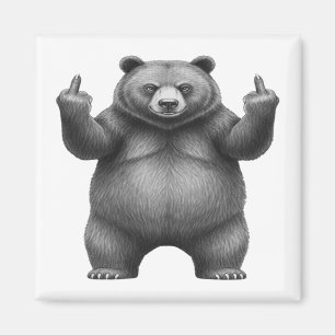 Doppelter Mittelfingerbär Magnet