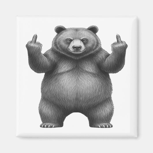 Doppelter Mittelfingerbär Magnet (Vorne)
