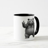 Doppelter Mittelfingerbär Tasse (VorderseiteRechts)